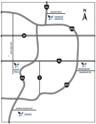 Map of our locations.