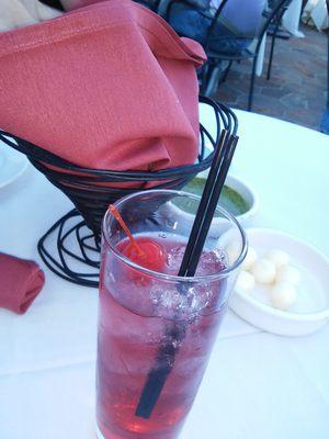 This drink was ok... (cherry garnish on vodka cranberry)