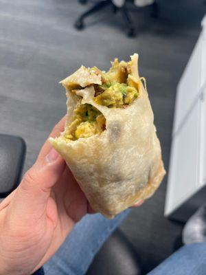 Excellent bacon breakfast burrito + avocado!! Highly recommend and shout out to the TB crew for their friendly customer service!