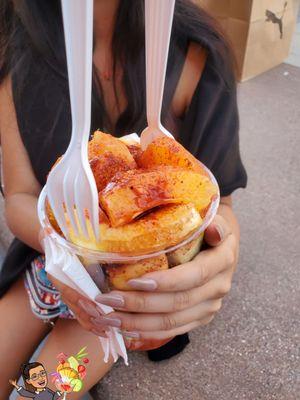 Fruit bowl with lime, chamoy & tajin $15