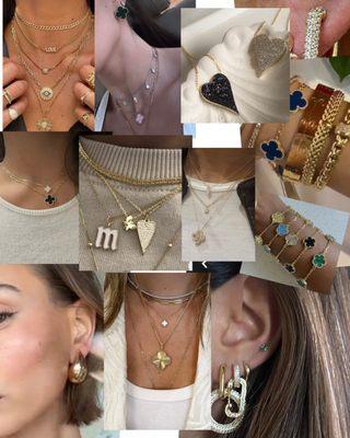 Layering necklaces , earrings & bracelets 
Perfect gifts !