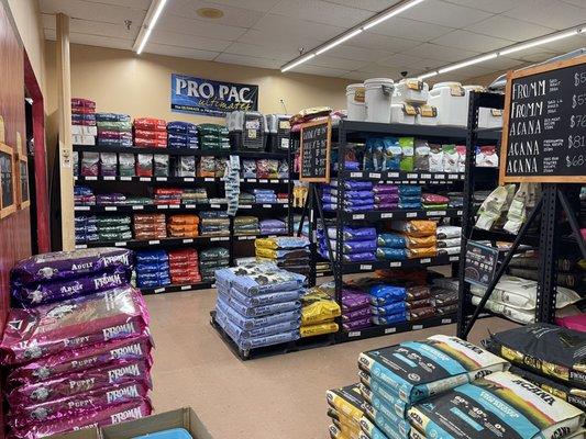 Dog food selection area