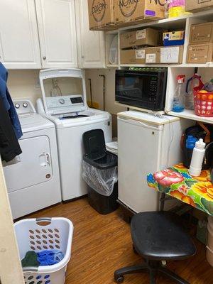 Laundry  and Break room