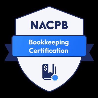 Certification badge from NACPB for Bookkeeping professional expertise.