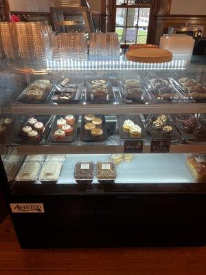 We have a great selection of our famous cupcakes, muffins, small cakes on the tray, passion fruit mousse, key lime tart, etc.