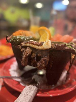 Molcajete with three meats