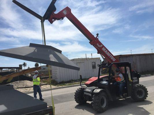 Unloading the truck