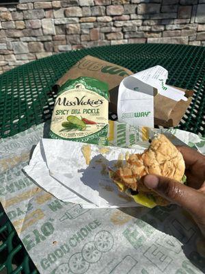 Veggie footlong and chips