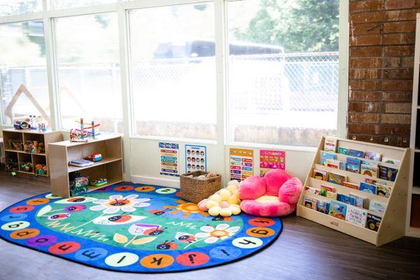 Our toddler classroom provides a fun experience for your child. They will learn through play and develop fundamental skills.