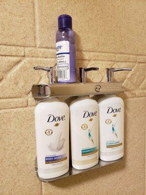 Their "Dove" bodywash was suspect. I used my own Dove from home. Looked different, smelled different, felt different.