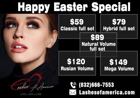 Easter Special !
#houstoneyelash #eyelashextension. #volumelash. #megalash. #lashesofamerica. #houstonlashextension