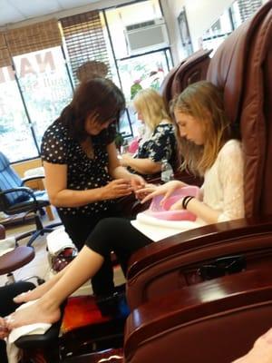 My baby girl, and I getting a manicure & pedicure together.