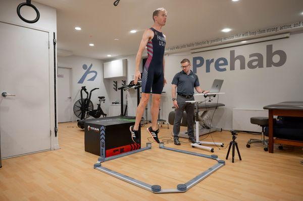 Our Specialist Zach performing an Optogait assessment.