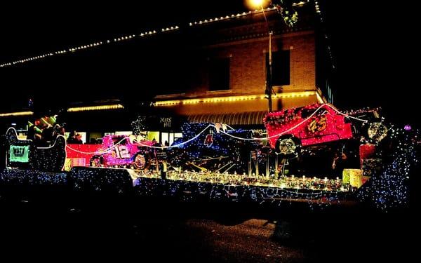 We hooked up Santa's sleigh with some lights for the Hollister Christmas Parade, and we won Best of Parade!!!