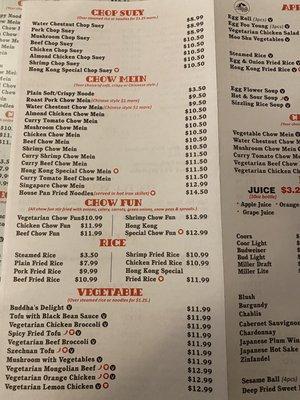 Current menu