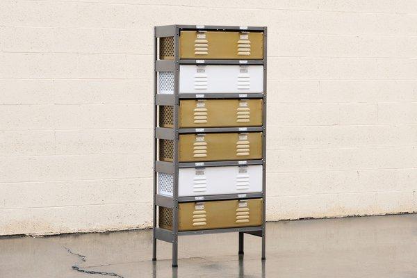 Custom Made/ New 1 x 6 Locker Basket Unit with Specialty Double-Wide Baskets