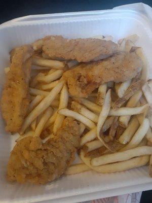 Payed $20 for this combo and didn't get real Chicken or good fries!!!! Never again!!! Horrible