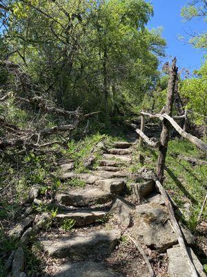 Stairs up to the park