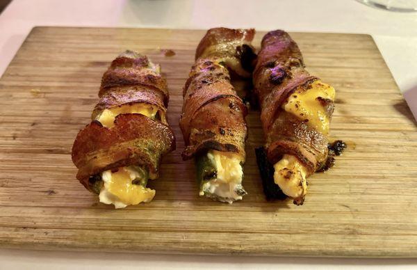 Bacon wrapped jalapeños