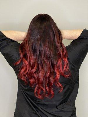 Red balayage