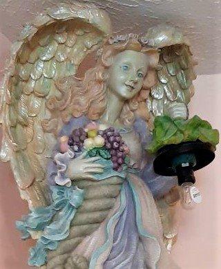 Beautiful large ceramic angel lamp. Need rewiring