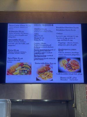 Updated menu