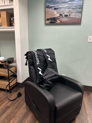 Our Normatec Lower Body Recovery Station!