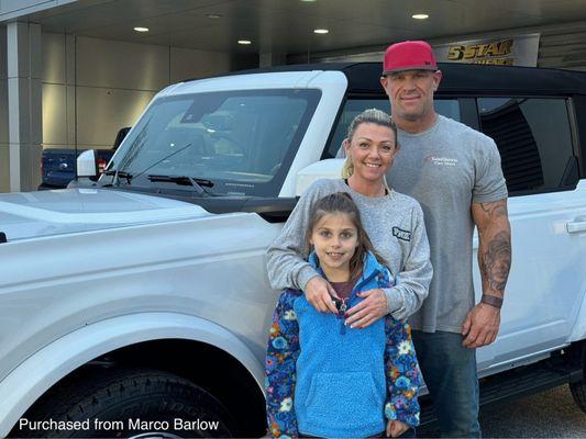 Congratulations to our friends on the purchase of their new Ford Bronco!