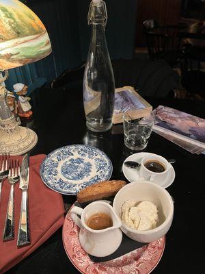 Affogato served on English Staffordshire historic dish-ware...Elegant yum!