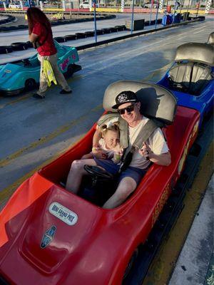 One of the go carts they have, toddlers can ride with