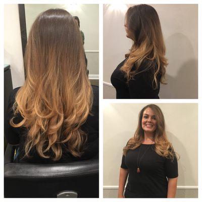 Cut by Sabrina, ombré by Mariah, and blow dry/style by Sam! Love it!