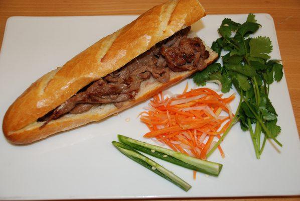 grilled pork baguette