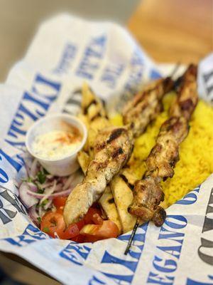 Chicken Souvlaki Pita Combo