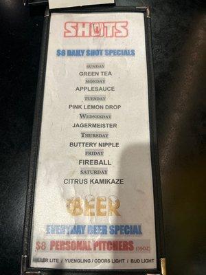 Special menu