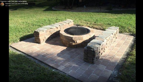 Custom paver and Fire Pit Install