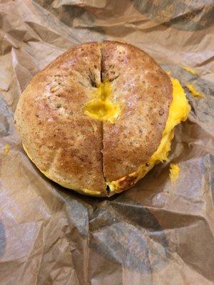 Breakfast bagel sandwich