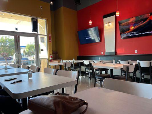 Nice dining area. Construction on Euclid makes you go out of your way to try and get in. Corner of Euclid & Kimball behind AM PM