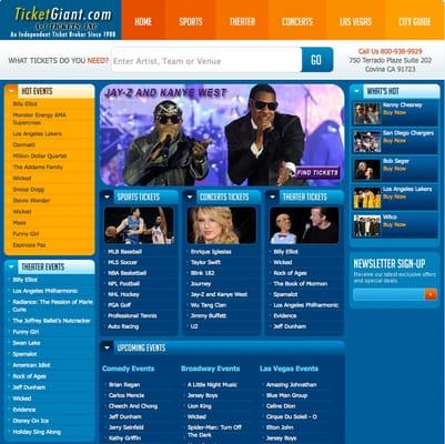 Visit our website ticketgiant.com