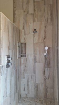 this is the finished shower from the tear out shown on this page , please email us to send a video of project kmay6980@gmail.com