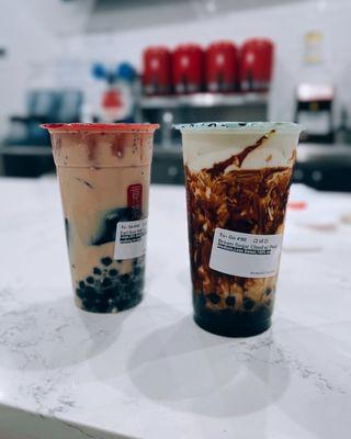 Earl Grey milk tea + Brown Sugar Cloud w/ pearl