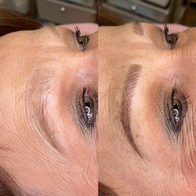 Microblading gives her a natural looking brow!