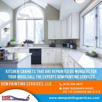 DEM Painting Services: Kitchen Cabinet Painting service Annapolis Maryland