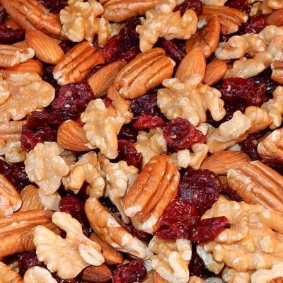 Cranberry Nut Delight - a raw mix of pecans, almonds, walnuts and cranberries.