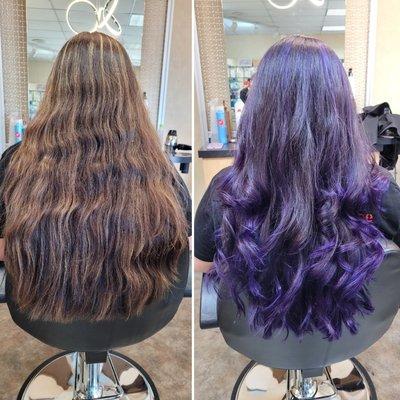 Purple Transformation 
Hair by Melissa