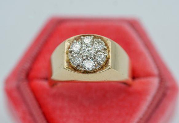 Mens Yellow Gold Diamond Ring