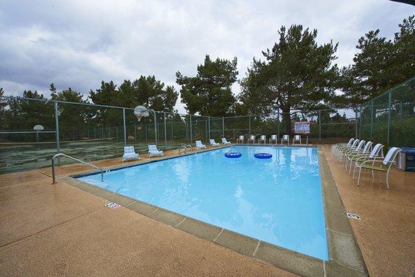 Hospital pool and tennis court