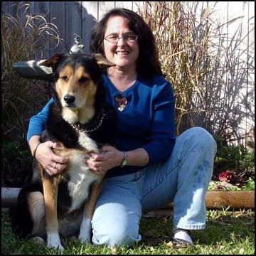 Vickie and our dog Scout