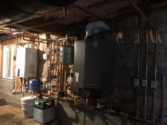 New boiler system and a tankless water heater