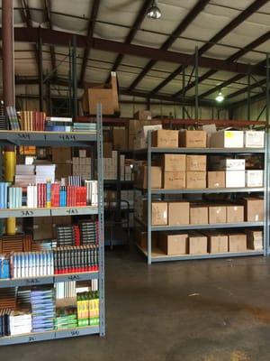 A look inside our fulfillment sorting and storage.