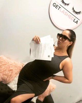 Long time client & #bossbabe Stacy, showing off her biz filings! Her business is booming & she is killing it in the lash industry. So proud!